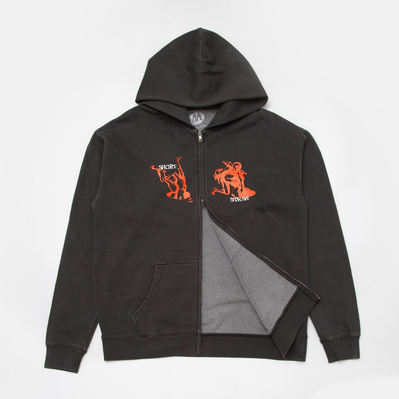 DIVORCE ZIP HOODIE - BLACK - RELAXED FIT