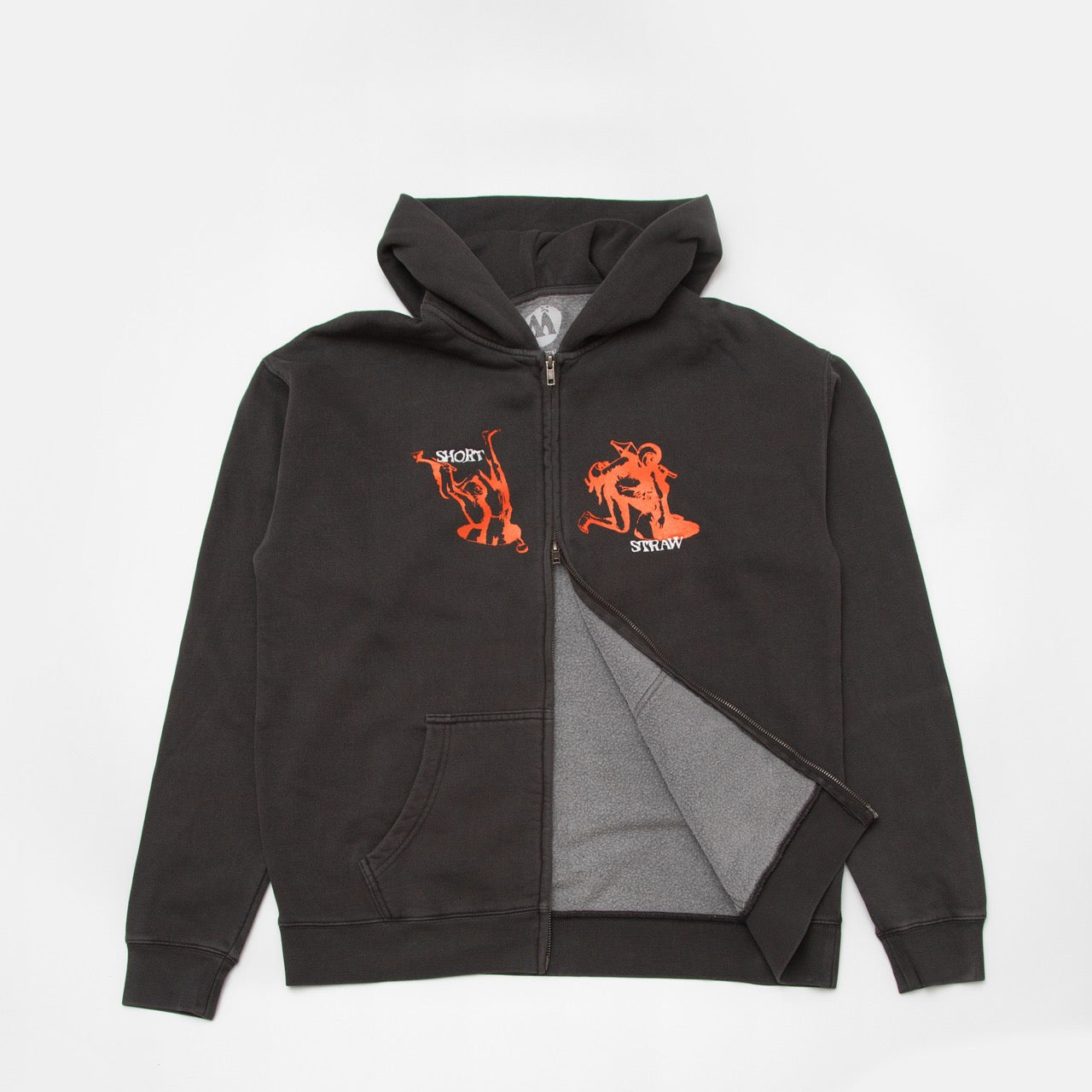 DIVORCE ZIP HOODIE - BLACK - RELAXED FIT