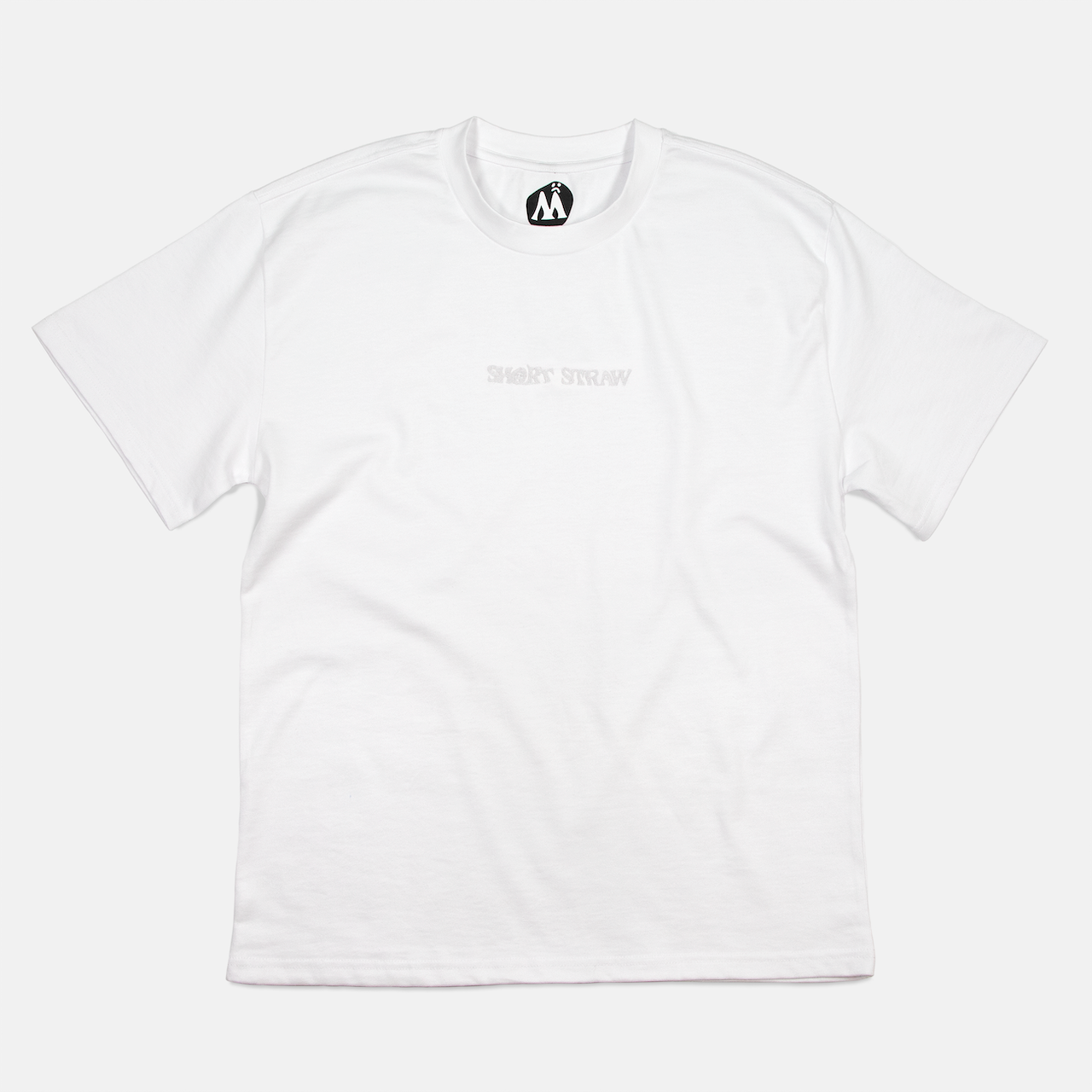 SHORT STRAW LOGO T-SHIRT - WHITE - ENBY FIT