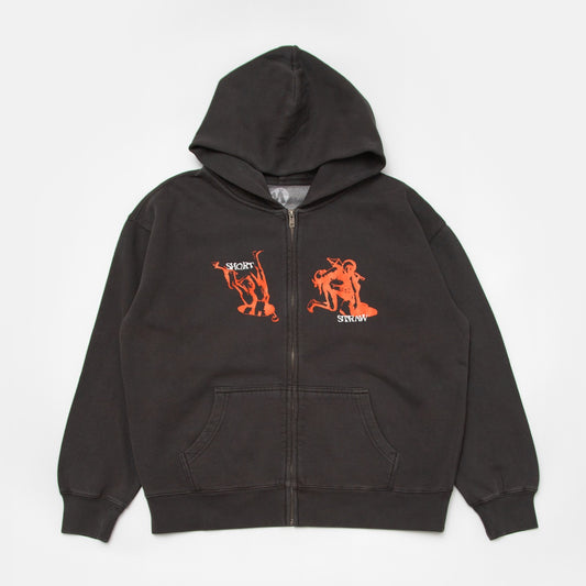 DIVORCE ZIP HOODIE - BLACK - ENBY FIT