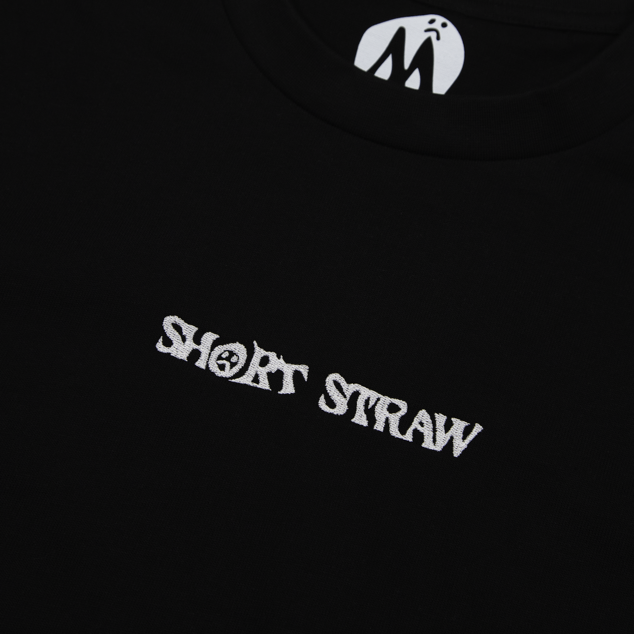 SHORT STRAW LOGO T-SHIRT - BLACK