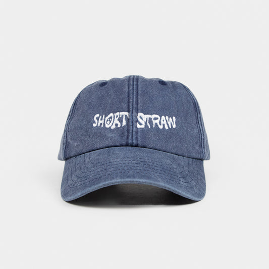 Warped Logo Cap - Washed Denim / White