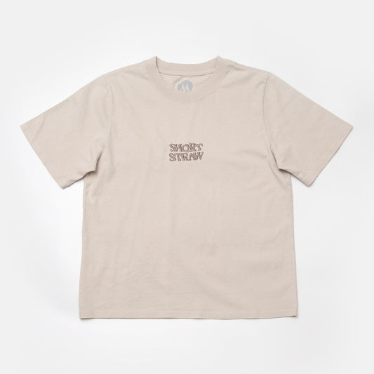 STACKED LOGO T-SHIRT - BONE - ENBY FIT